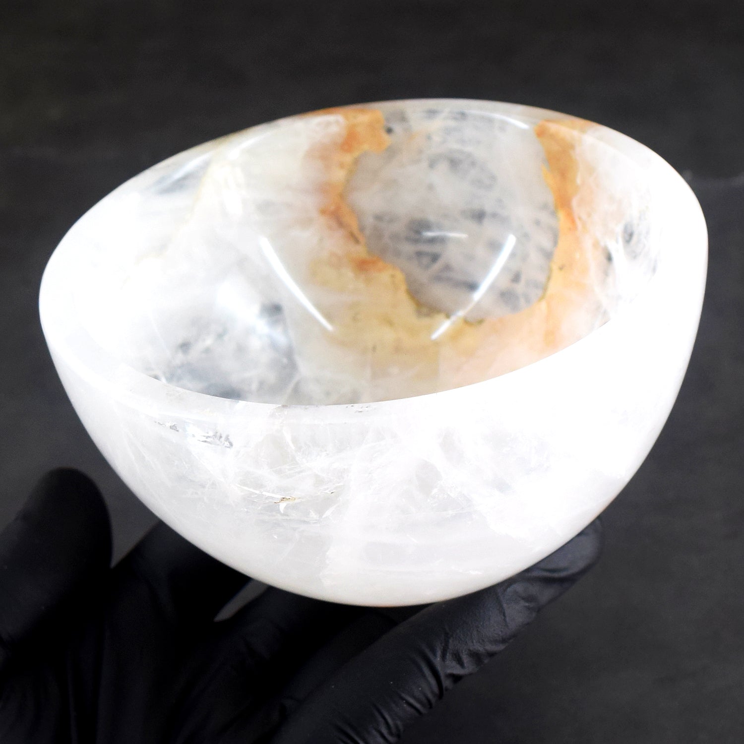 Glamourous 2188.00 Carats Genuine White Quartz Hand Carved Crystal Gemstone Carving Big Bowl