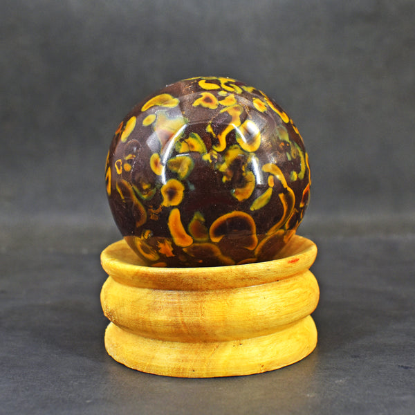 Decent 1080.00 Cts Genuine Fruit Jasper Hand Carved Crystal Healing Gemstone Sphere