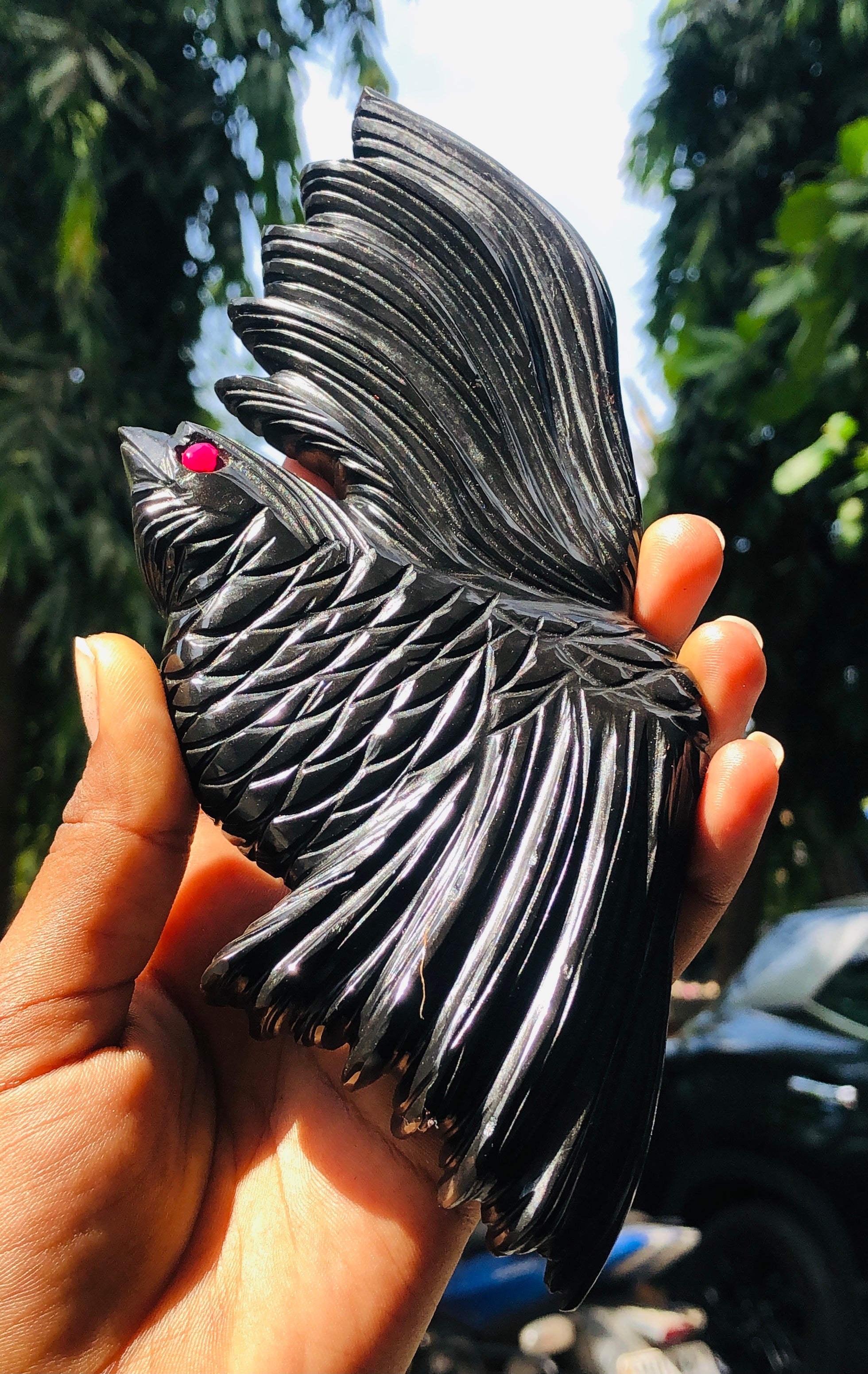 Natural 1865.00 Cts Genuine Black Spinel Crystal Gemstone Hand Carved Premium Bird 2026  Collection