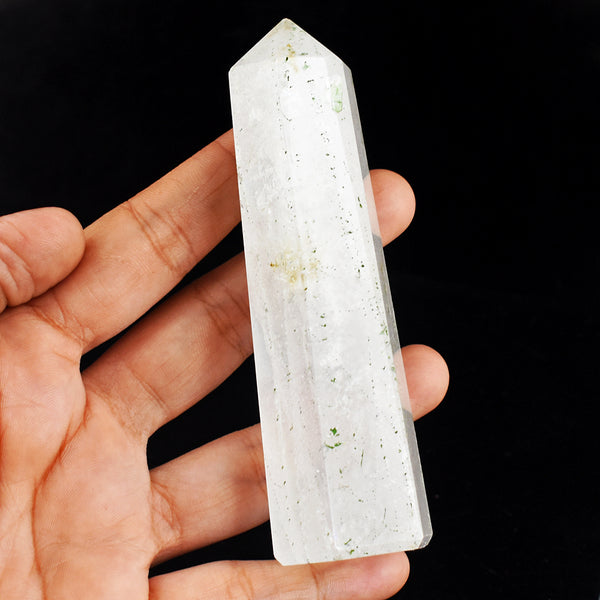 Artisian 768.00 Carats Genuine White Quartz Hand Carved Crystal Gemstone  Healing  Point