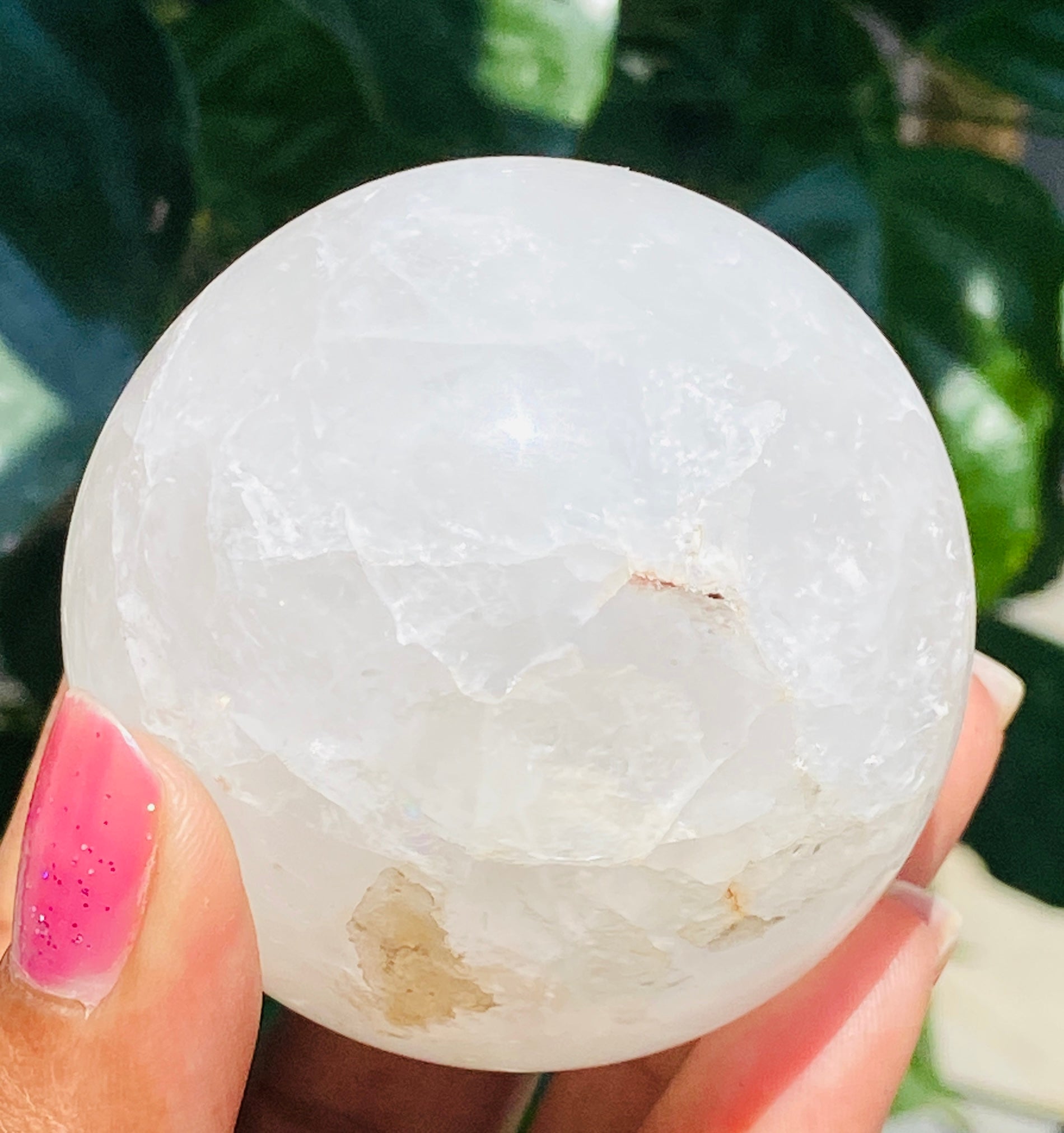 Artisian 925.00  Carats  Genuine  White Quartz  Hand  Carved  Crystal  Healing  Gemstone  Sphere