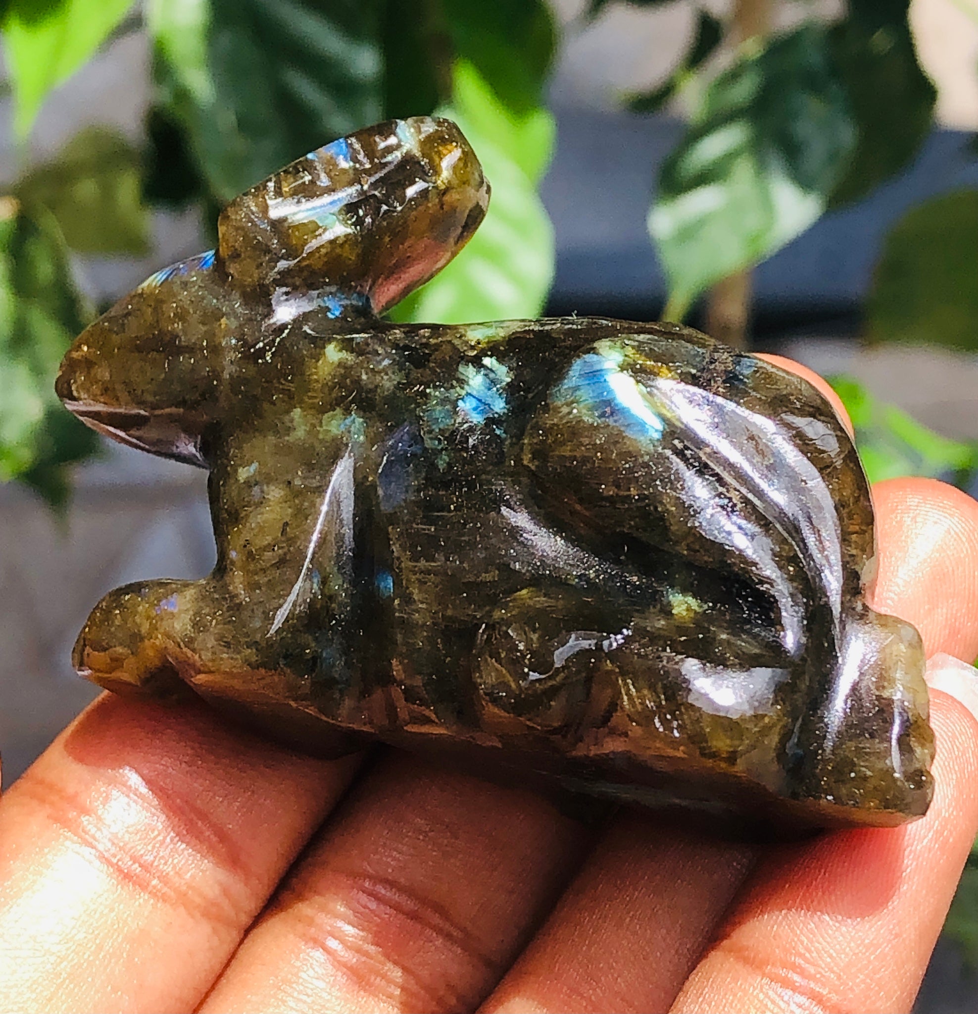 Superb 317.00 Cts Genuine Labradorite Hand Carved Gemstone Bunny 2026  Collection