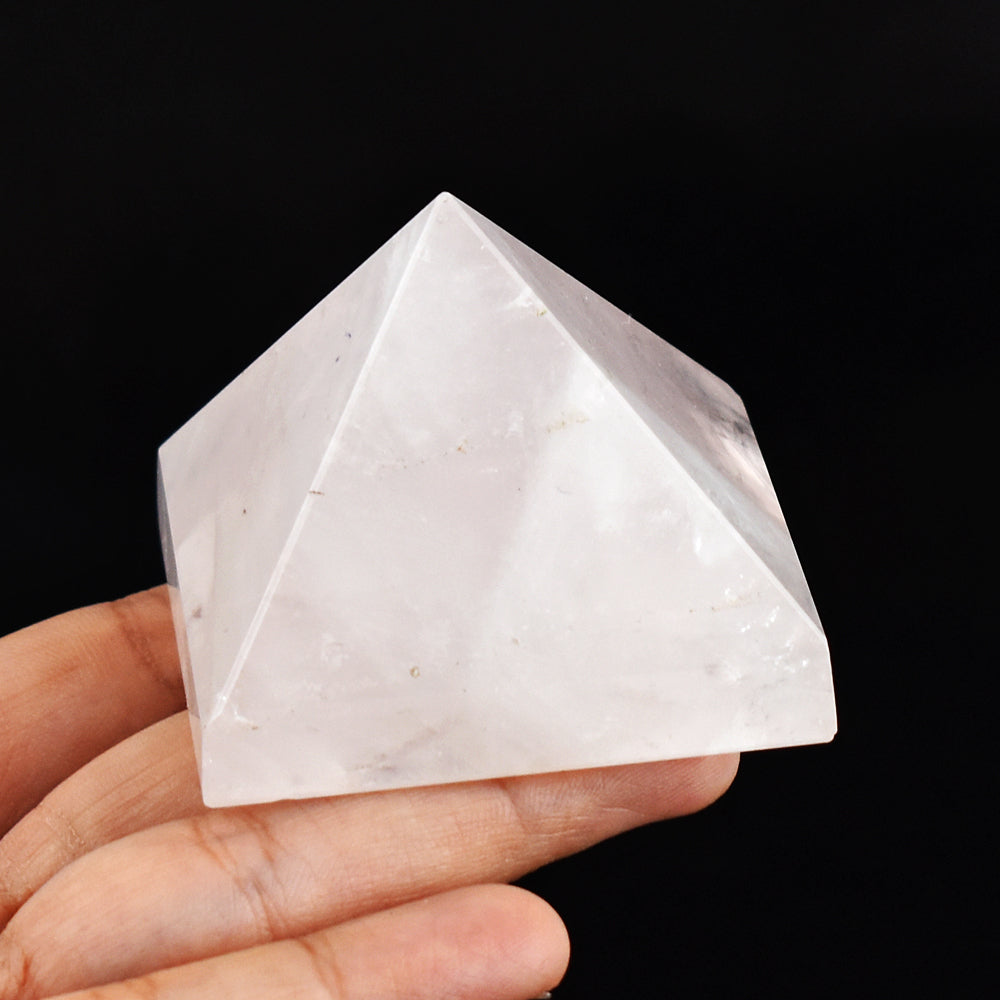 Natural 749.00 Cts Genuine Pink Rose Quartz Hand Carved Crystal Healing Gemstone Pyramid