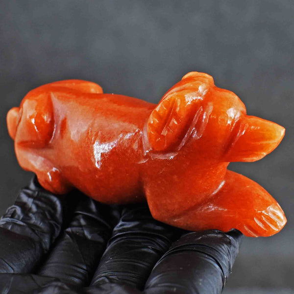 Genuine 458.00 Carats Exclusive Aventurine Hand Carved Crystal Gemstone Dog Carving 2026 Collection