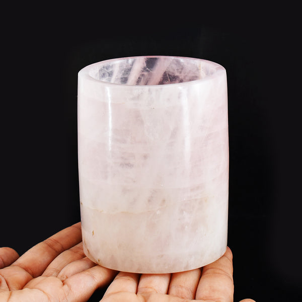 Natural Rose Quartz 3850.00 Carats Genuine Hand Carved Crystal Gemstone Carving Glass
