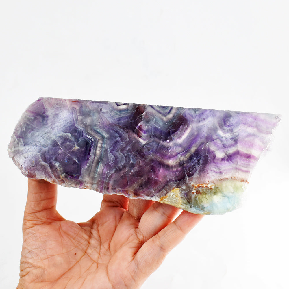 Amazing 1248.00 Cts Genuine Multicolor Fluorite Crystal Specimen Gemstone Healing Slab