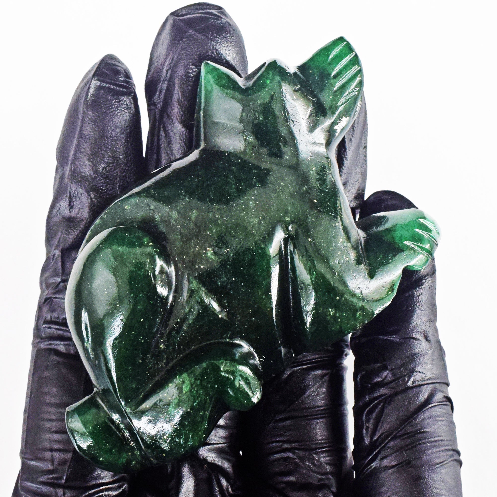Stunning 390.00 Carats Genuine Green Jade  Hand Carved  Crystal Gemstone  Carving Dog 2026 Collection