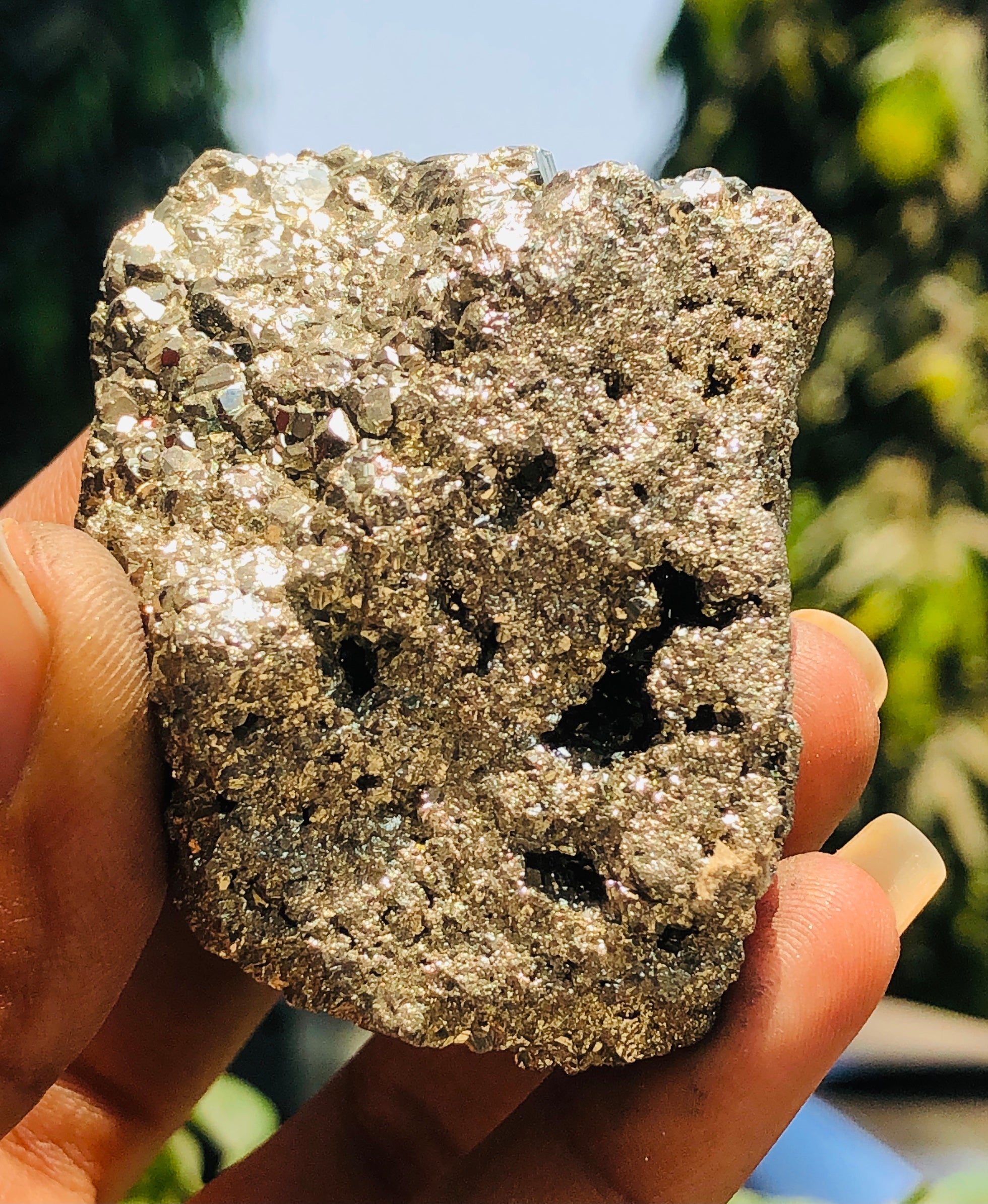 Genuine 768.00 Cts Genuine Amazing Peru Pyrite Healing Crystal Specimen Gemstone Cluster
