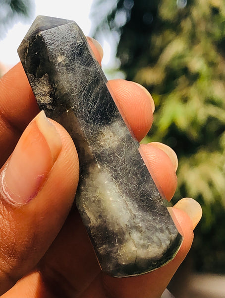 Amazing 113.00 Carats  Genuine Golden Flash Labradorite Hand  Carved  Crystal Gemstone Healing Point