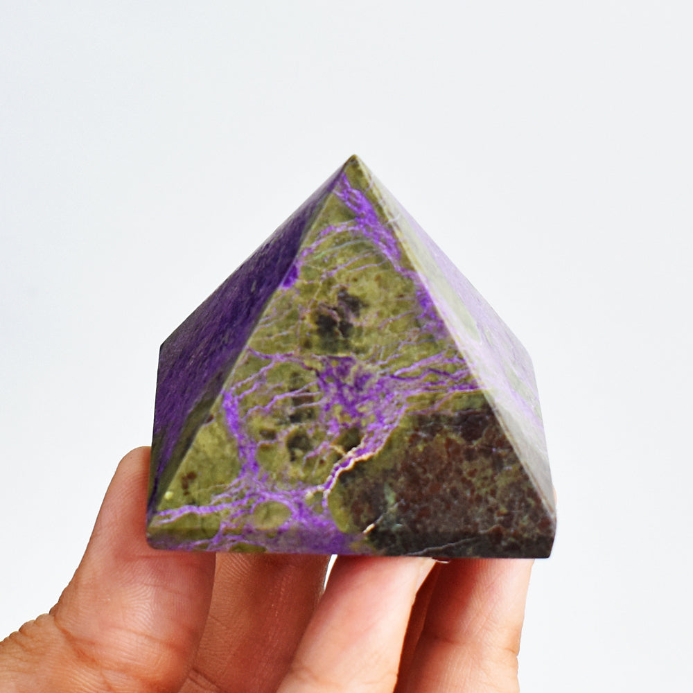 Artisian 478.00 Cts Genuine Stichtite  Hand Carved Healing Crystal  Pyramid Gemstone Carving