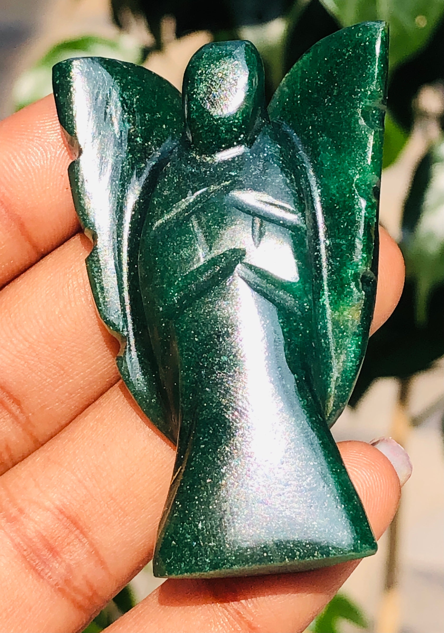 Greatful 141.00 Cts Genuine Green Jade Healing Premium Divine Crystal Angel