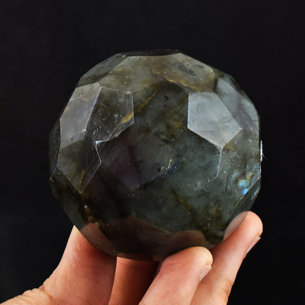 1237.00 Cts Genuine Blue Flash Labradorite Hand Carved Faceted Crystal Healing Gemstone Sphere
