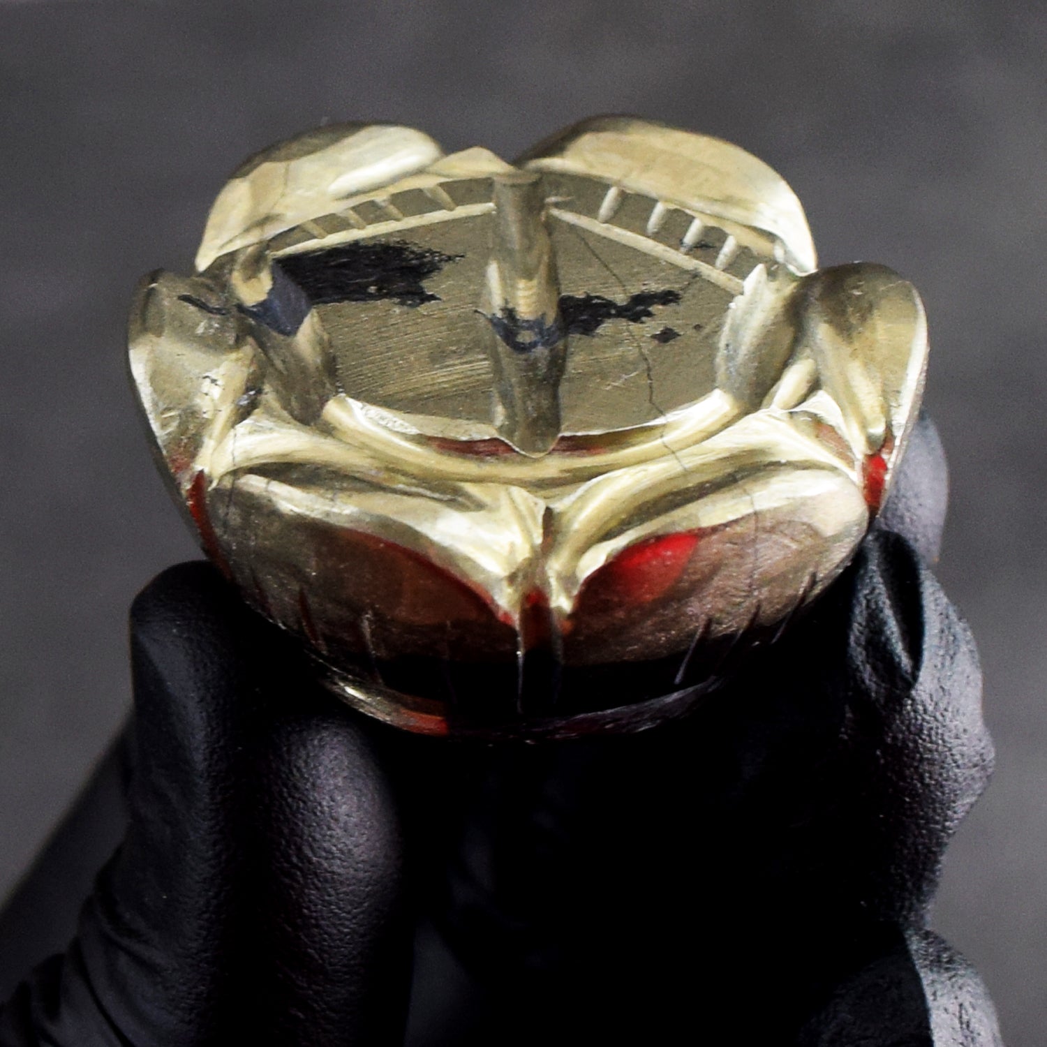 Amazing 291.00 Cts Genuine Pyrite Hand Carved Premium Good Luck Laxmi Feet Crystal Gemstone