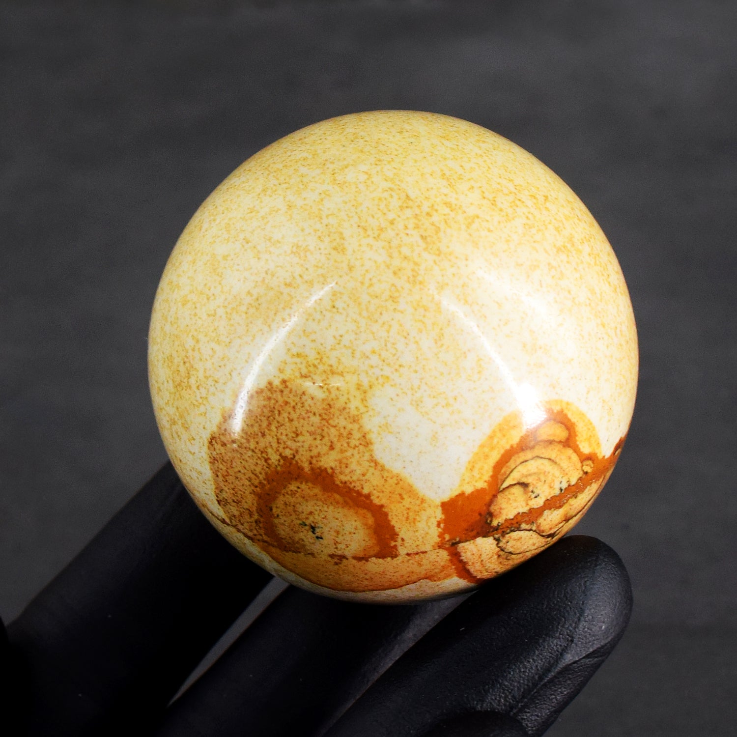 Gorgeous 857.00 Cts Genuine Picture Jasper Hand Carved Crystal Healing Gemstone Sphere