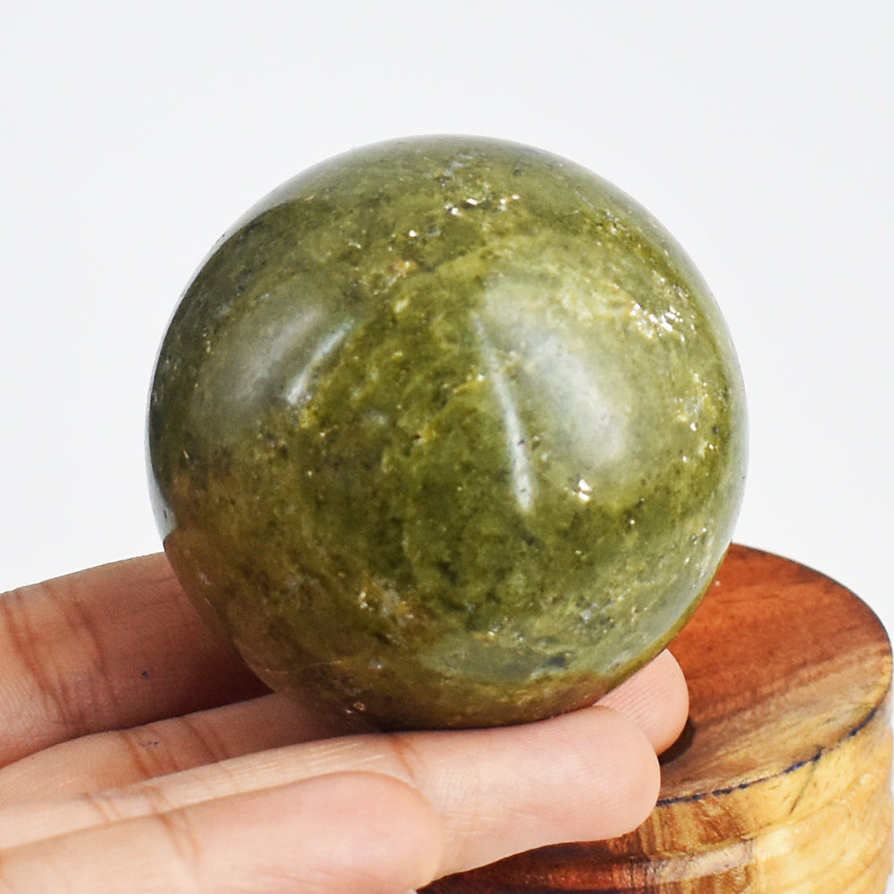Amazing 1076.00 Cts Genuine Green garnet   Hand Carved Healing Crystal Gemstone  Sphere