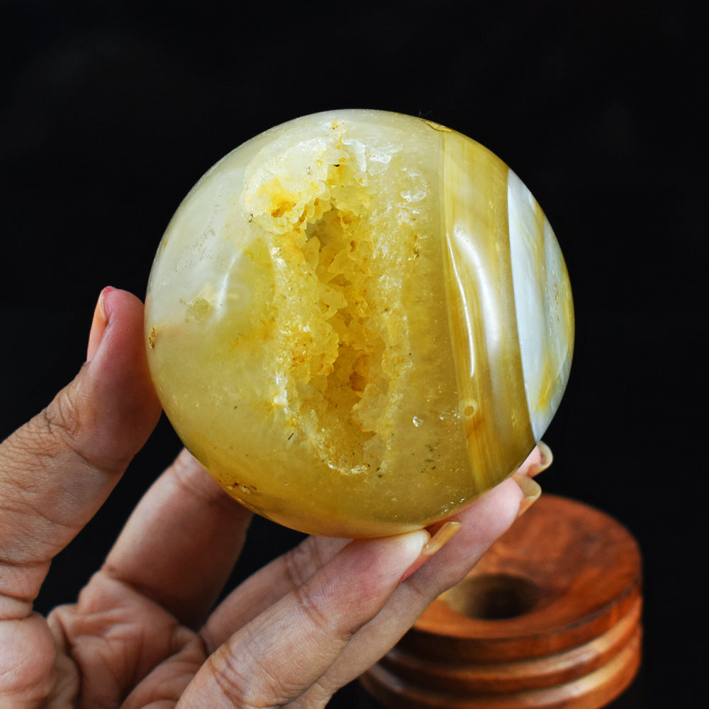 Fancy  1898.00 Cts  Genuine Agate Druzy  Hand Carved Crystal Healing  Sphere Gemstone