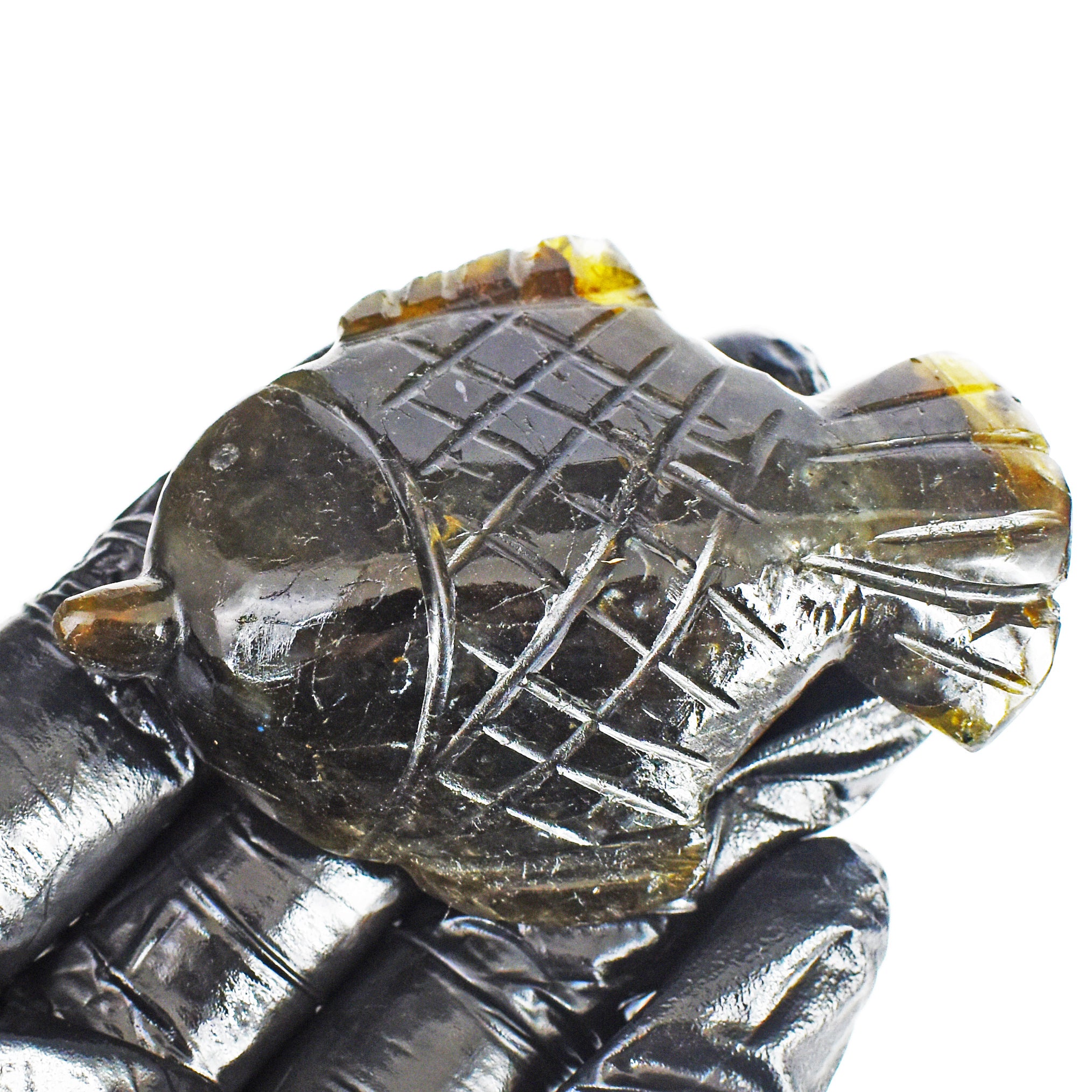 Fabulous 297.00 Carats Genuine Amazing Flash Labradorite Hand Carved Crystal Gemstone Carving Fish 2026  Collection