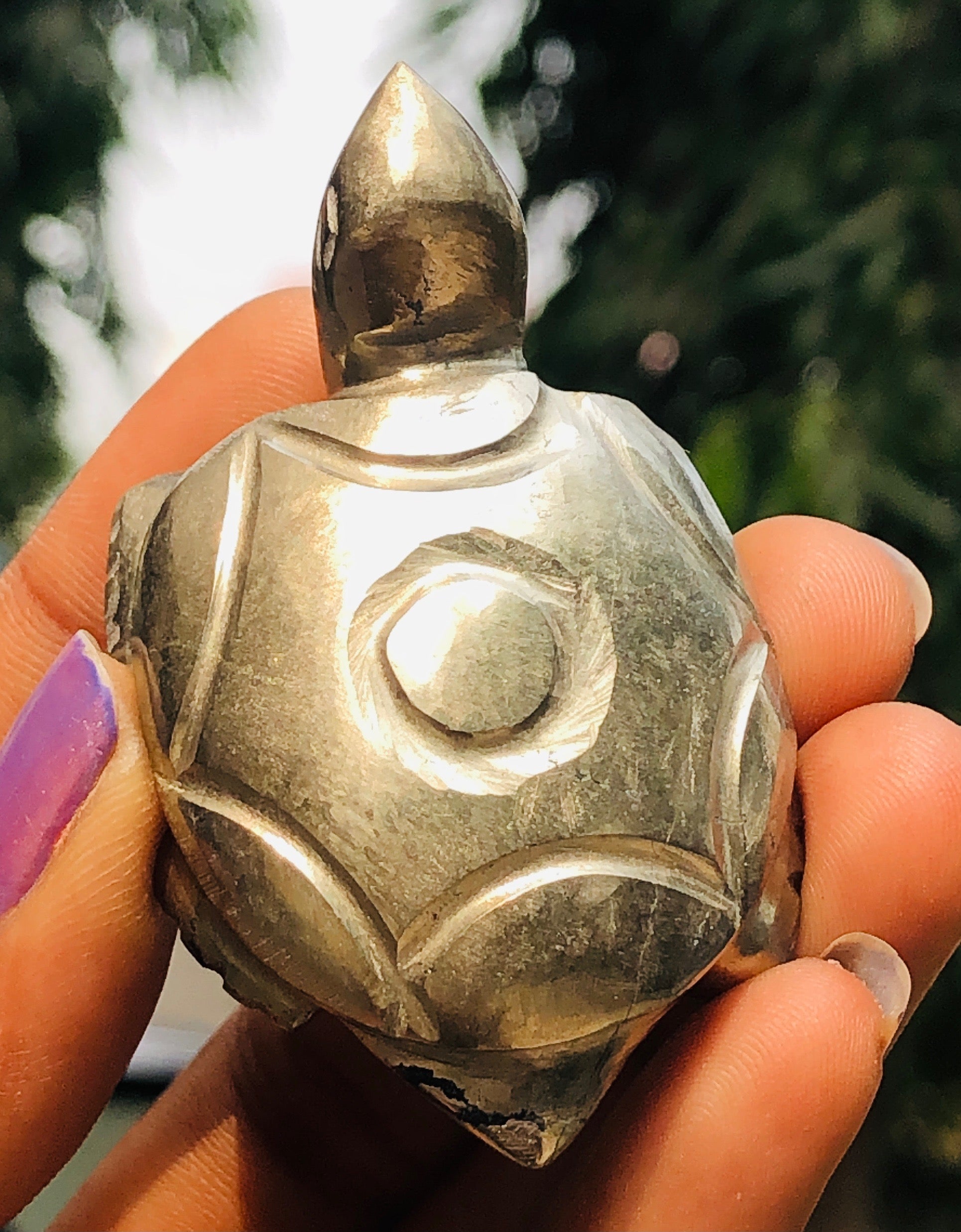 Fantastic 315.00 Cts Genuine Pyrite Hand Carved Gemstone Premium Turtle Crystal