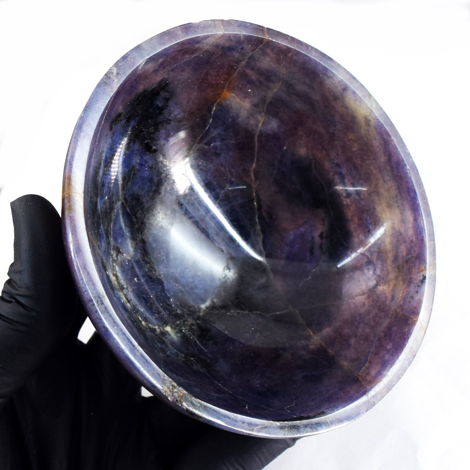 Wonderful 1056.00 Carats Genuine Iolite Hand Carved Crystal Gemstone Carving Big Bowl