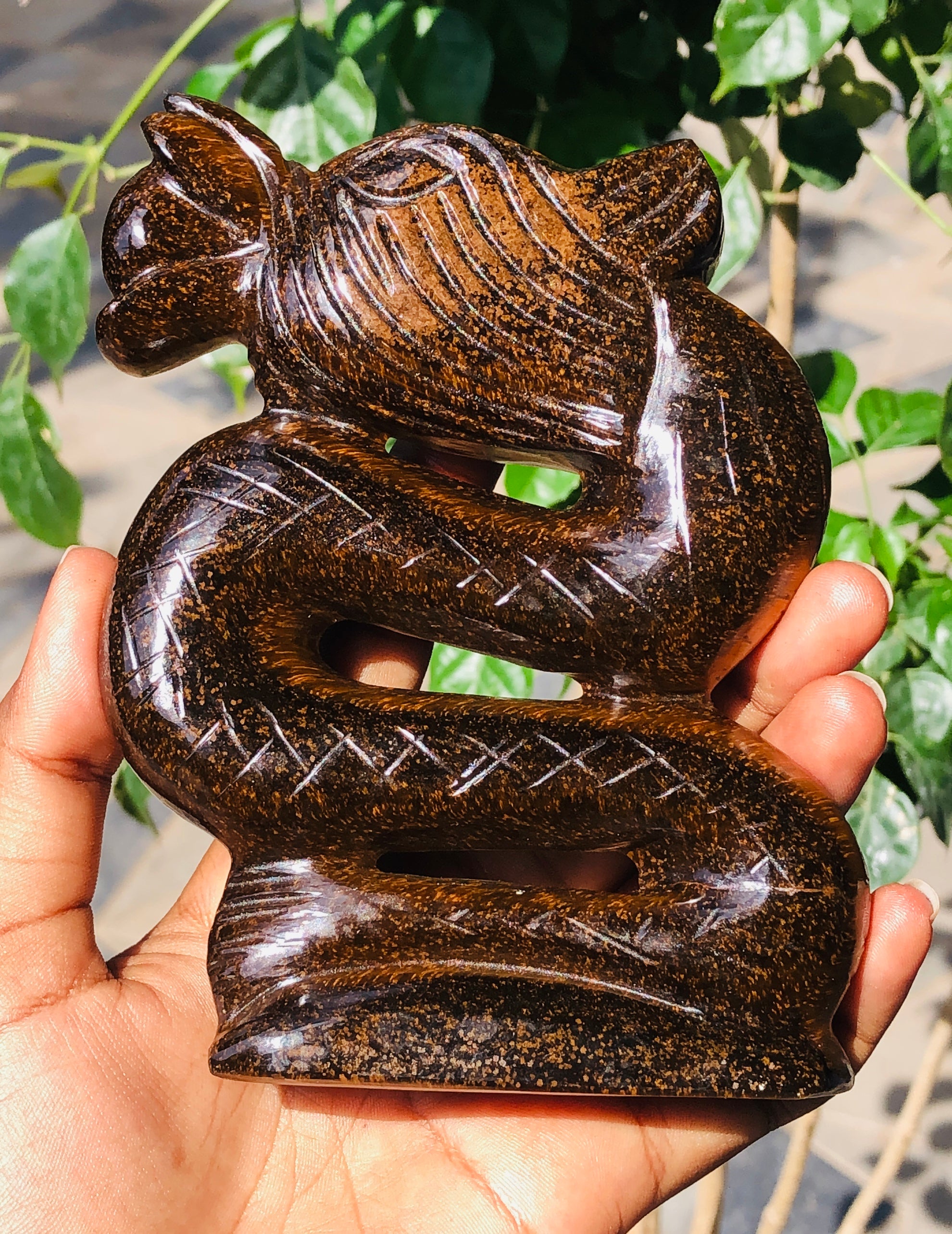 Artisian 2435.00 Carats Genuine Golden Tiger Eye Hand Carved Dragon Gemstone Carving 2026  Collection