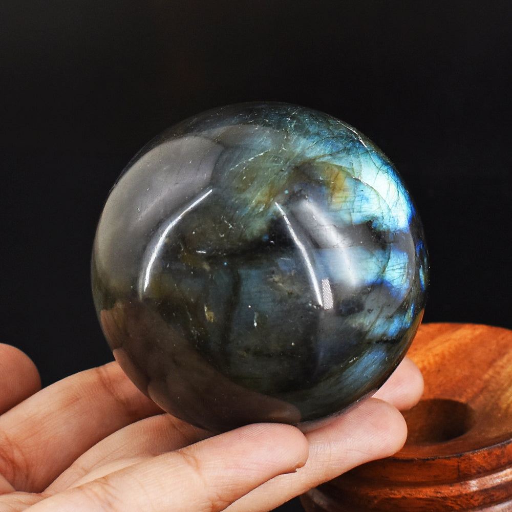 Blue Flash Labradorite  1500.00  Carats Genuine  Exclusive Hand Carved Crystal Healing Gemstone Sphere