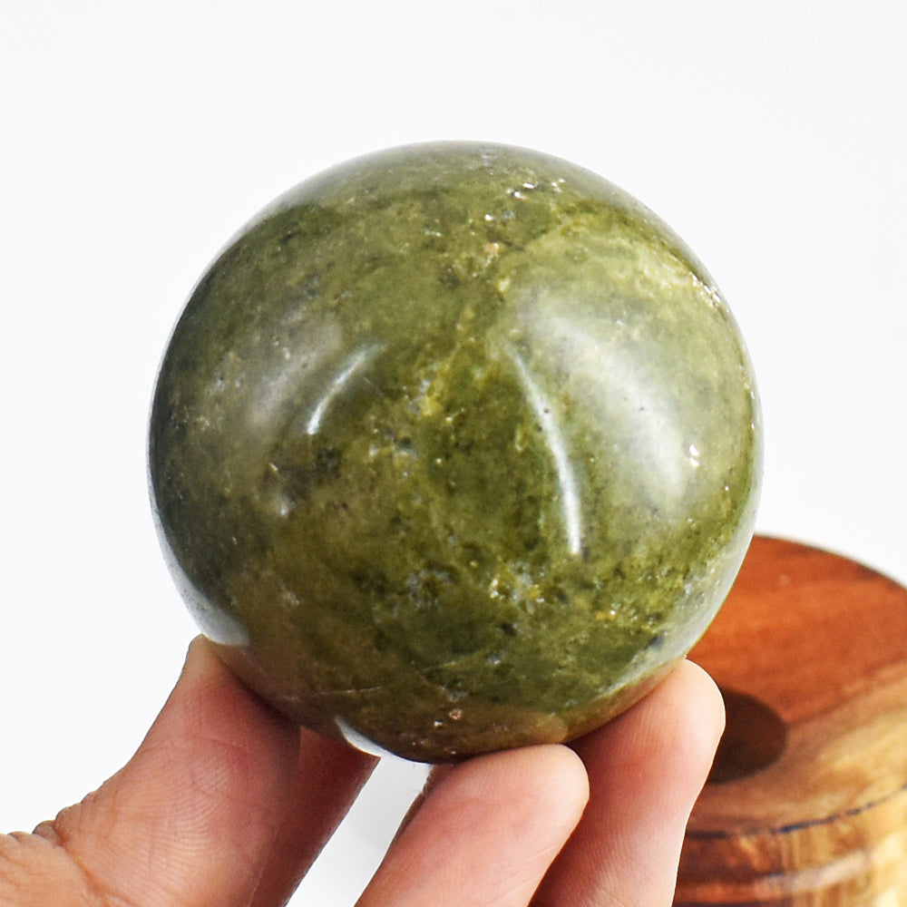 Amazing 1076.00 Cts Genuine Green garnet   Hand Carved Healing Crystal Gemstone  Sphere