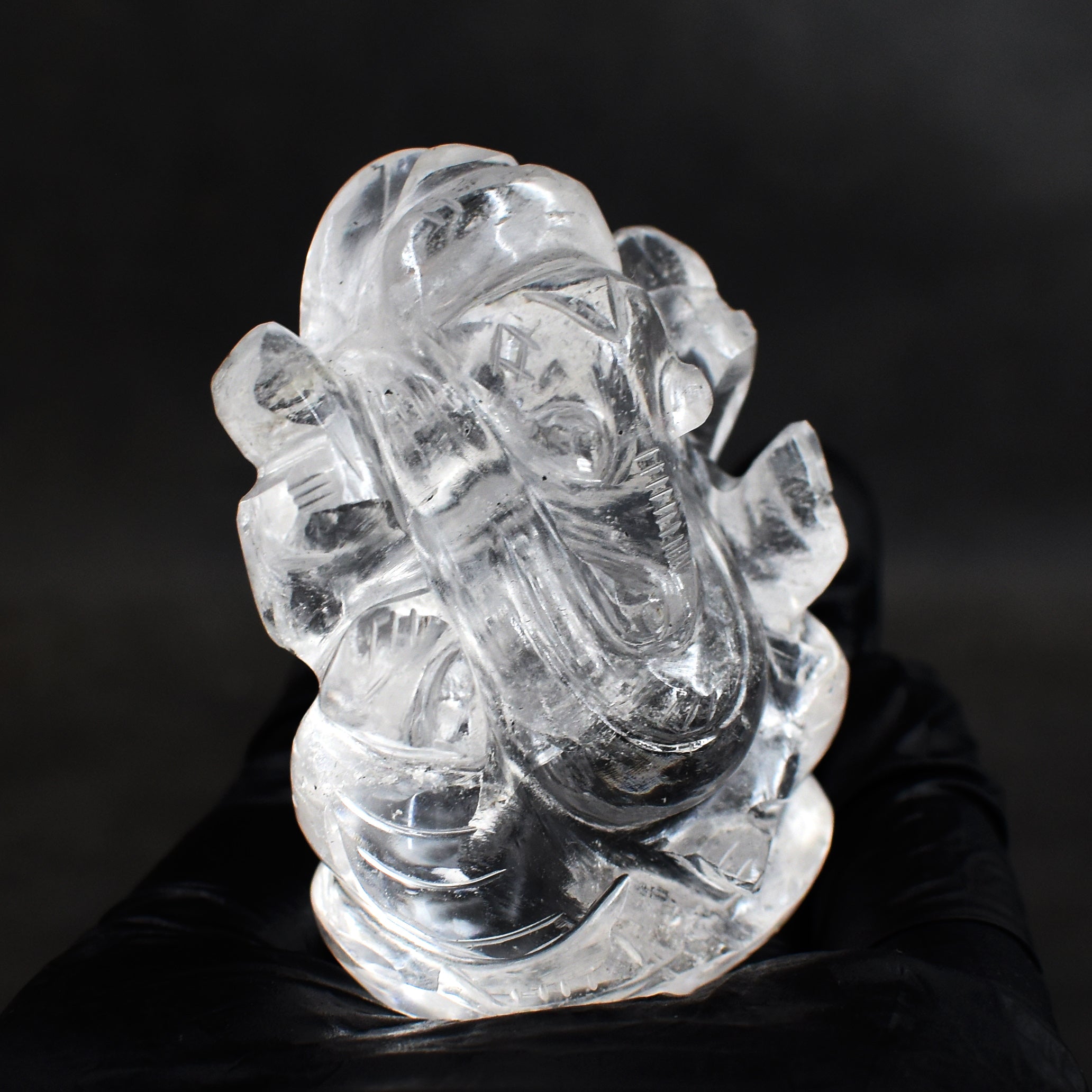 Paramount 353.00 Cts Genuine White Quartz Divine Hand Carved Premium Lord Ganesha Crystal