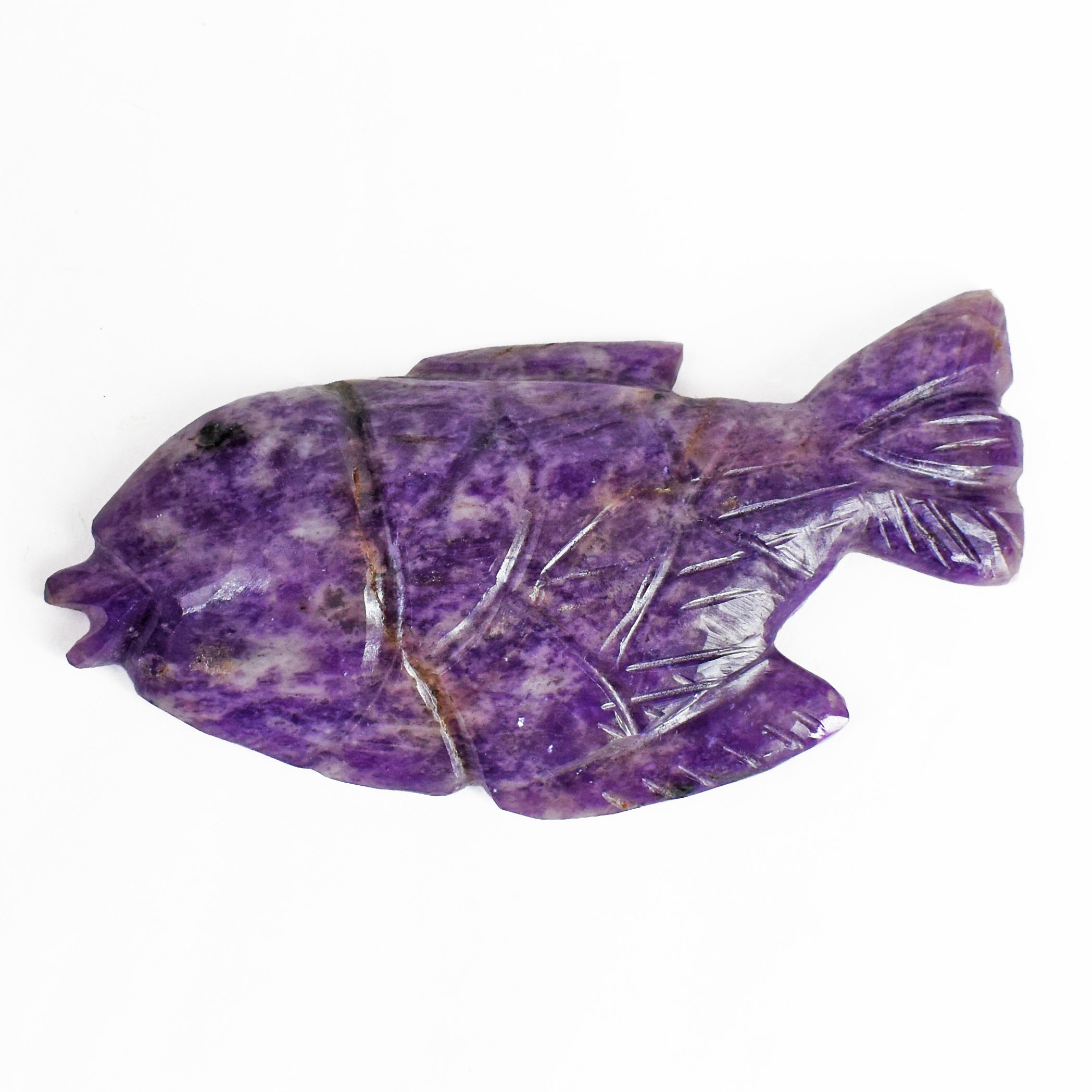 Gorgeous 402.00 Carats Genuine Lepidolite Hand Carved  Crystal  Gemstone  Carving Fish 2026  Collection