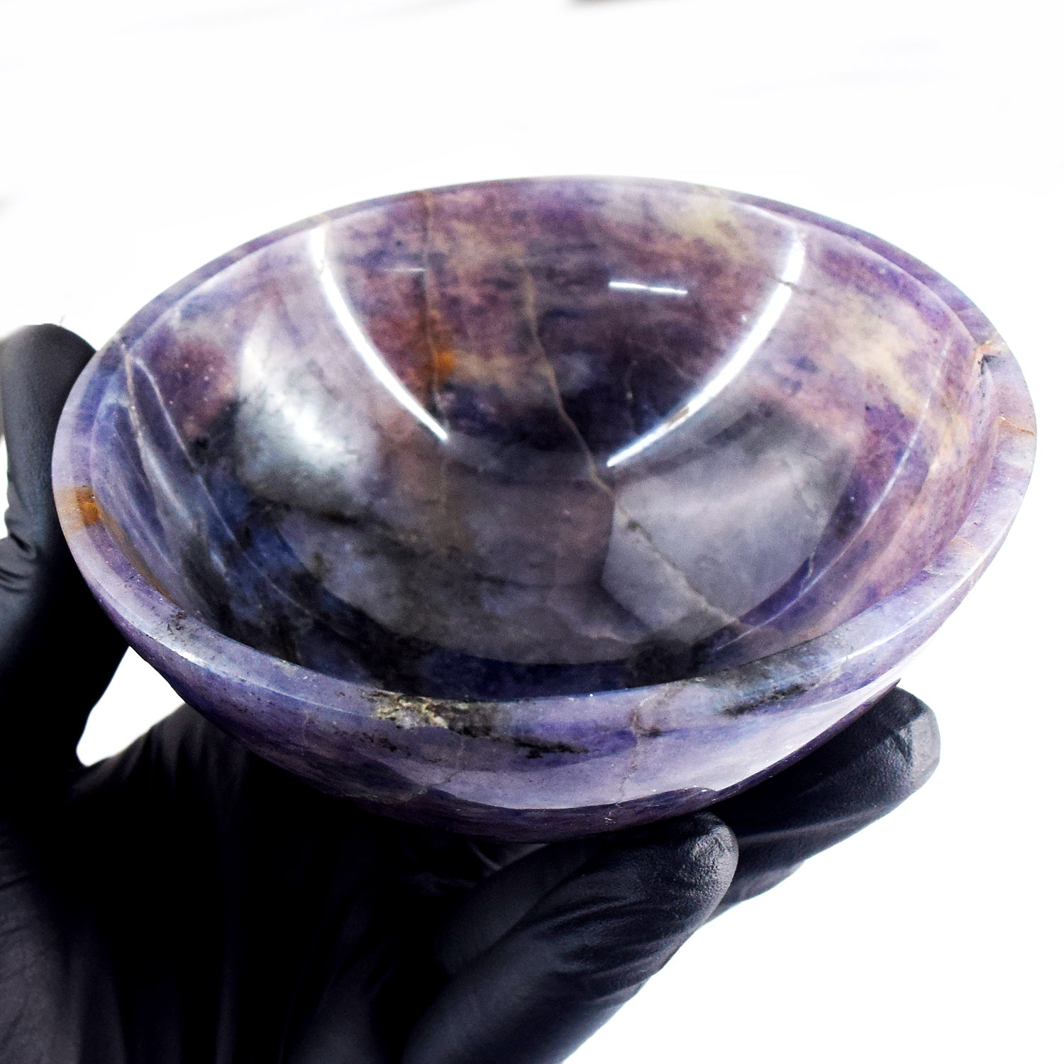 Wonderful 1056.00 Carats Genuine Iolite Hand Carved Crystal Gemstone Carving Big Bowl