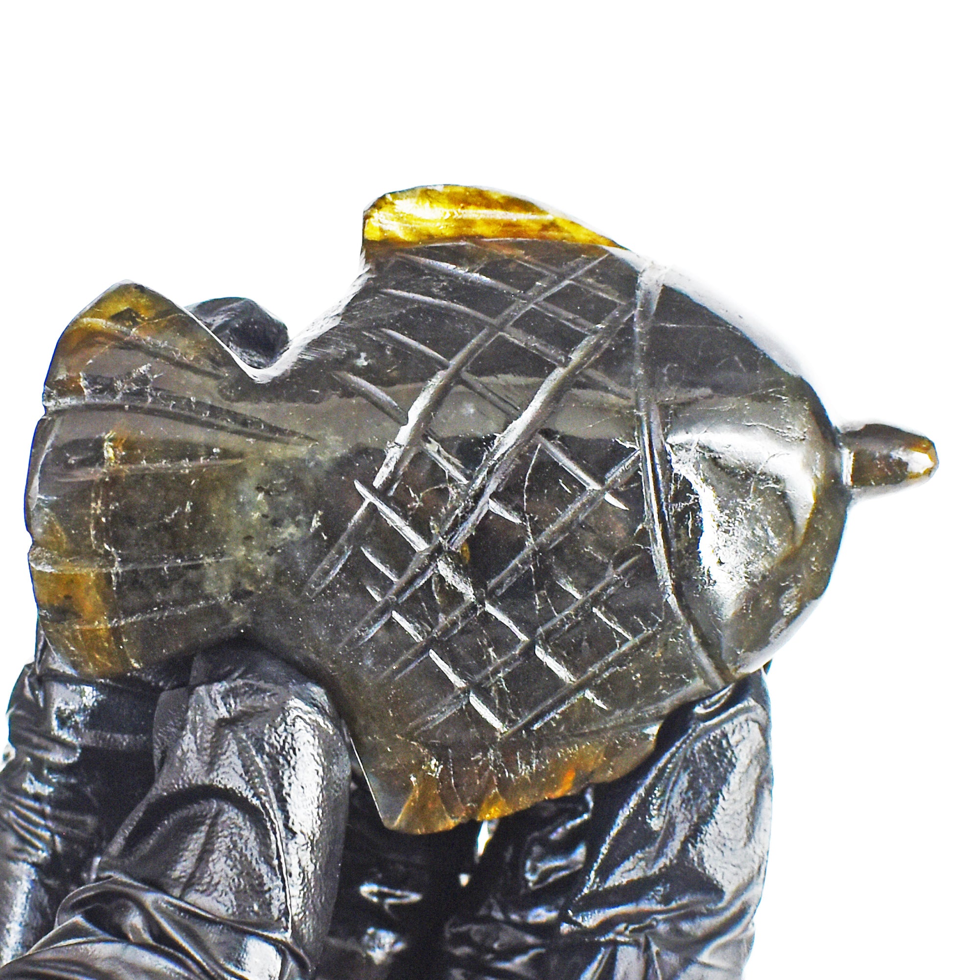Fabulous 297.00 Carats Genuine Amazing Flash Labradorite Hand Carved Crystal Gemstone Carving Fish 2026  Collection