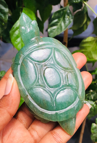 Superb 629.00 Cts Green Aventurine Hand Carved Genuine Crystal Gemstone Carving Turtle 2026 Collection