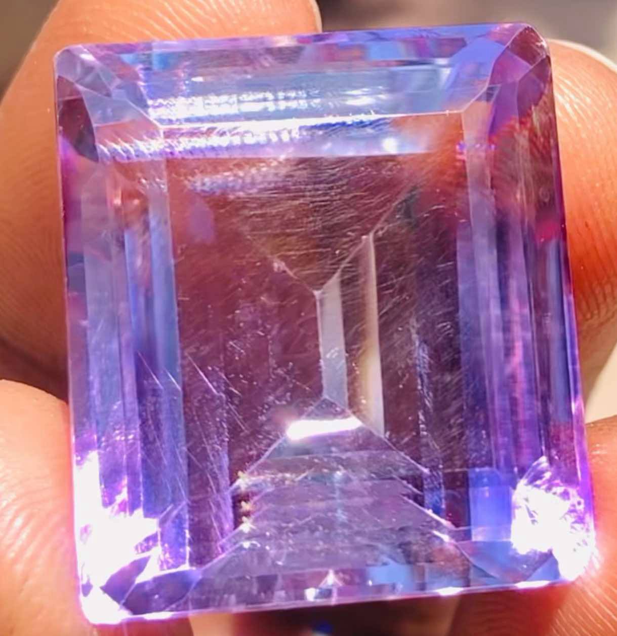 Untreated 47.00 Cts Genuine Amethyst Faceted Loose Gemstone