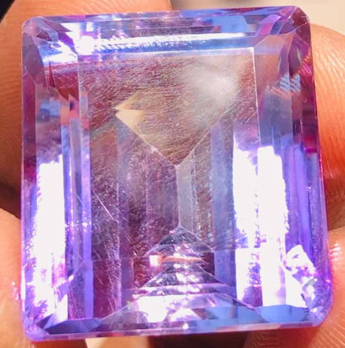 Untreated 47.00 Cts Genuine Amethyst Faceted Loose Gemstone