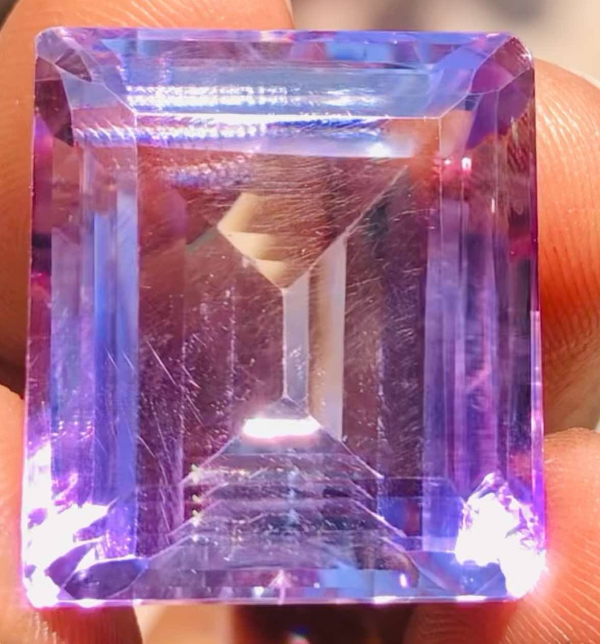 Untreated 47.00 Cts Genuine Amethyst Faceted Loose Gemstone