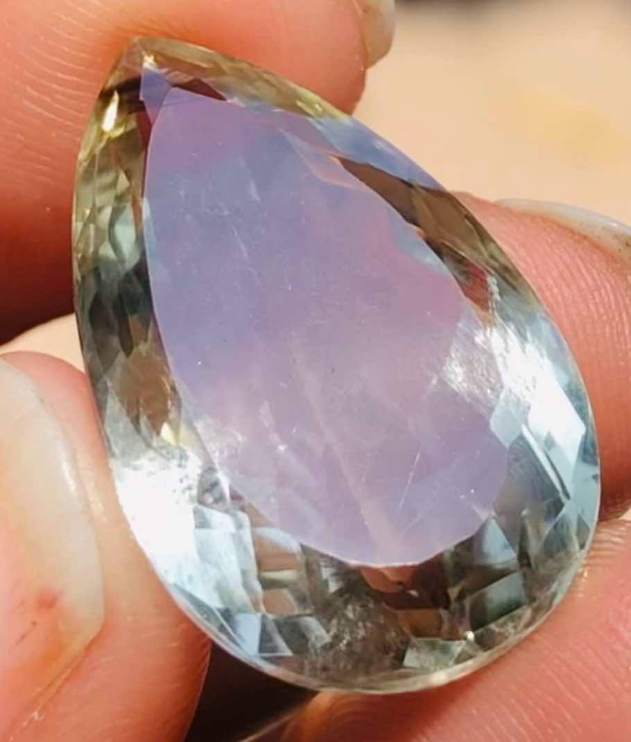 Untreated 16.00 Cts Genuine Prasiolite Faceted Loose Gemstone