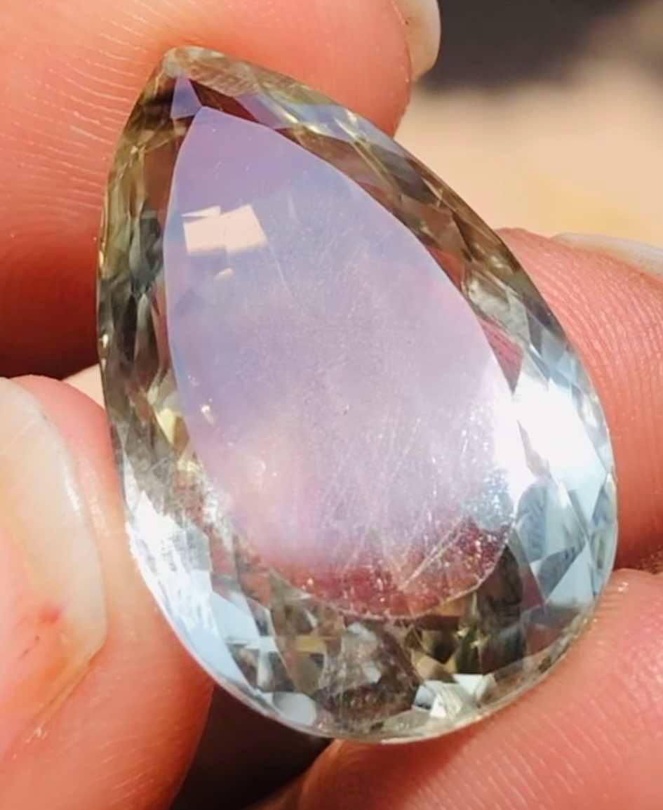 Untreated 16.00 Cts Genuine Prasiolite Faceted Loose Gemstone