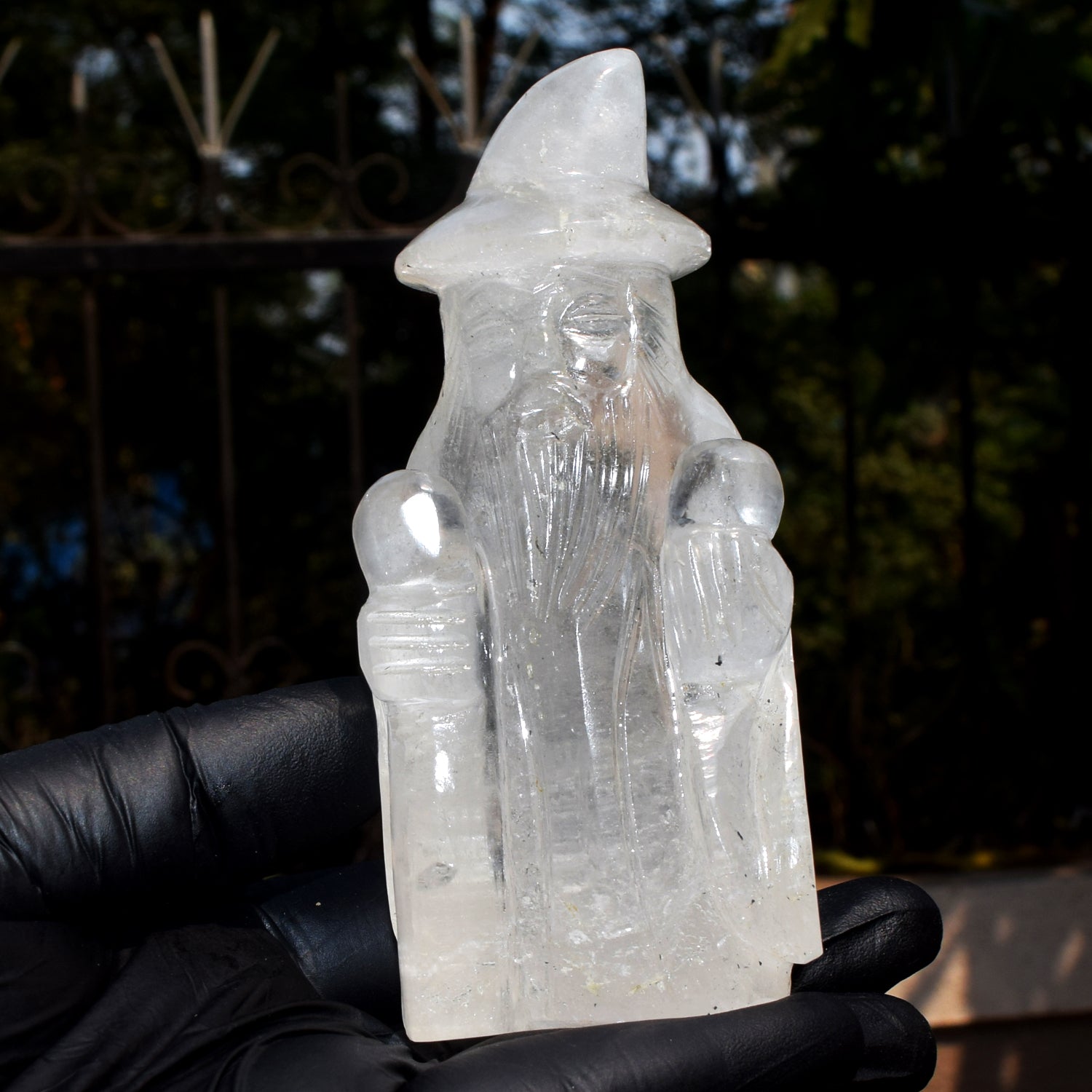 Morbid 1302.00 Cts Genuine White Quartz Hand Carved Premium Crystal Wizard Gemstone