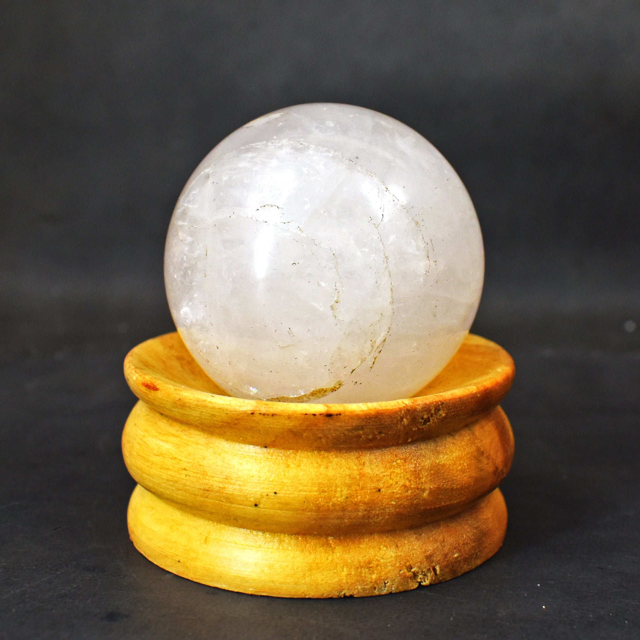 Elegant 668.00 Carats Genuine White Quartz Hand Carved Crystal  Healing Gemstone Sphere