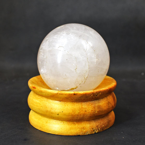 Elegant 668.00 Carats Genuine White Quartz Hand Carved Crystal  Healing Gemstone Sphere