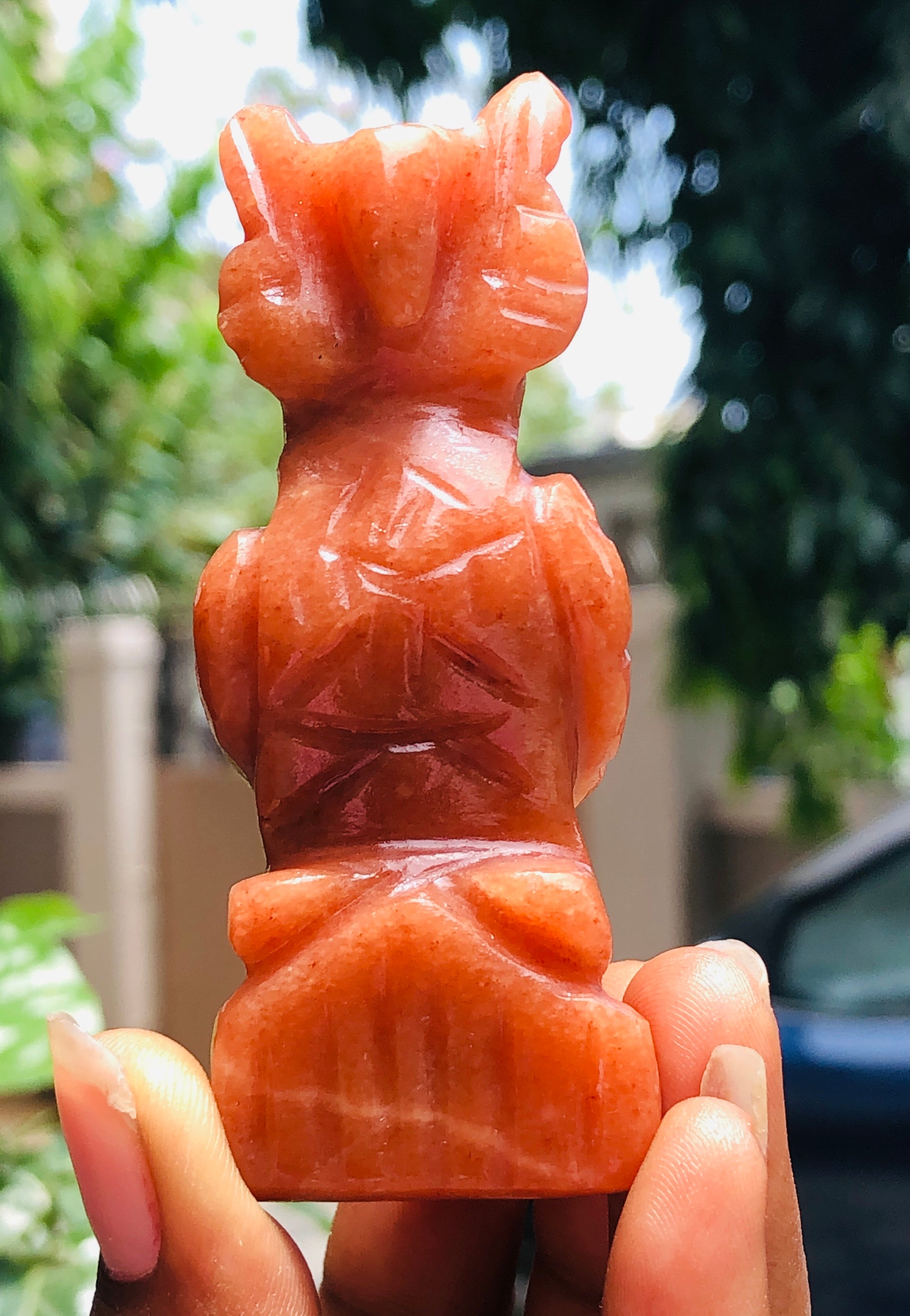 Exclusive 403.00 Carats Genuine Aventurine Hand Carved Crystal Gemstone Owl Carving 2026  Collection