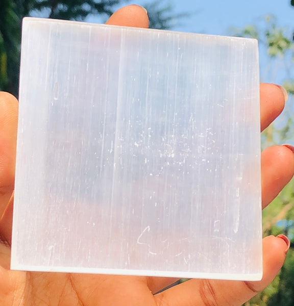 Charming 553.00 Cts Genuine Selenite Healing Crystal Gemstone Premium Plate