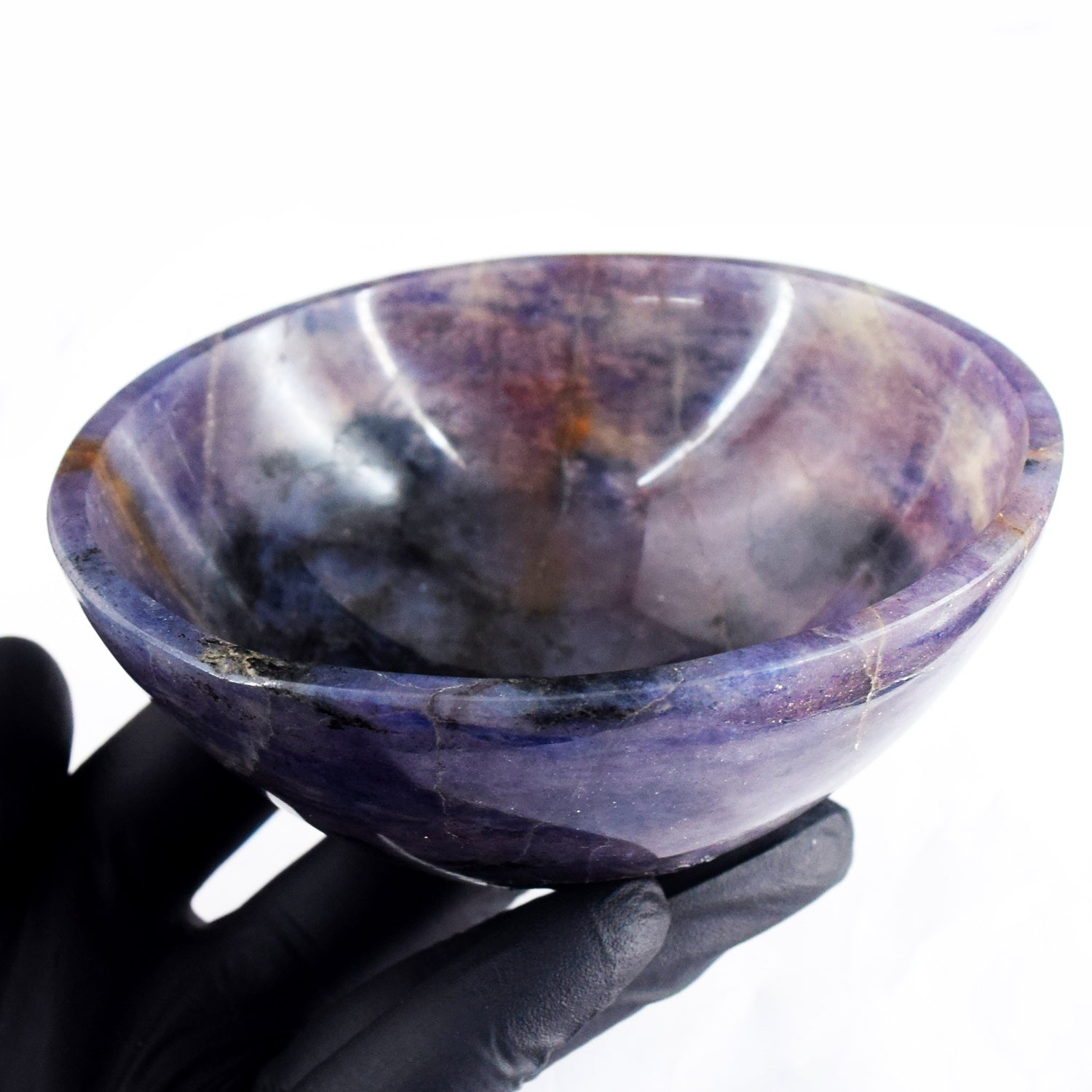 Wonderful 1056.00 Carats Genuine Iolite Hand Carved Crystal Gemstone Carving Big Bowl