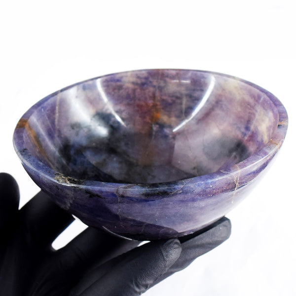 Wonderful 1056.00 Carats Genuine Iolite Hand Carved Crystal Gemstone Carving Big Bowl