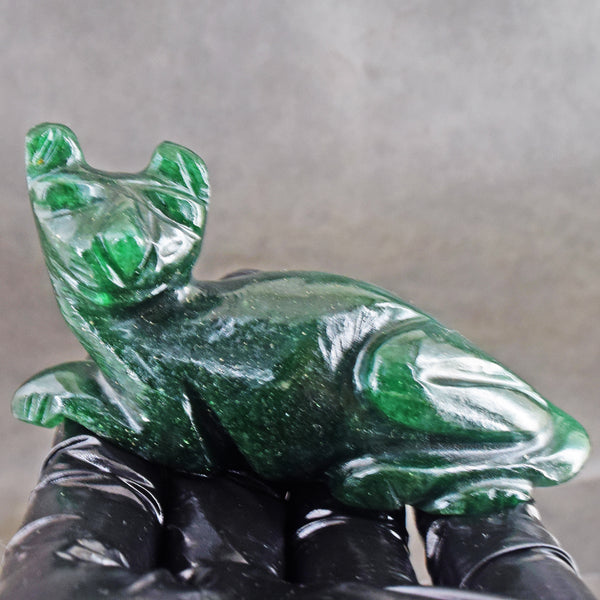 Artisian 400.00 Cts Genuine Jade Carved Premium Cat Crystal 2026 Collection