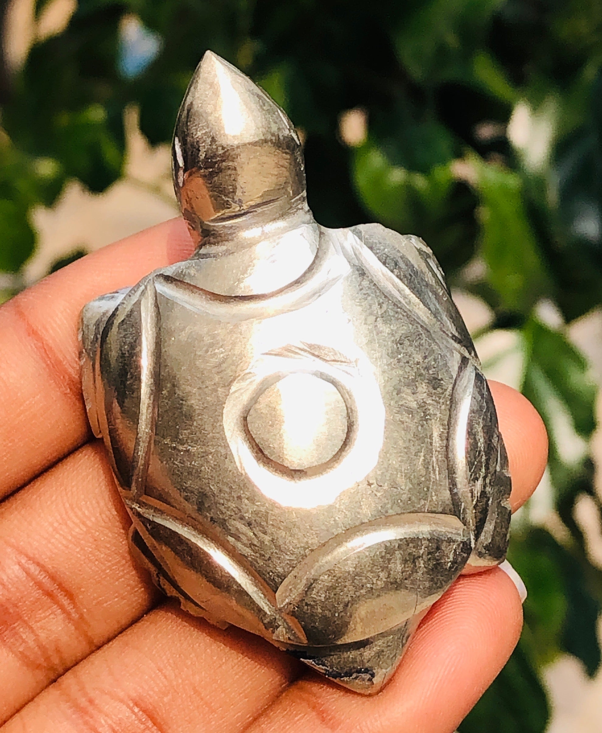 Fantastic 315.00 Cts Genuine Pyrite Hand Carved Gemstone Premium Turtle Crystal