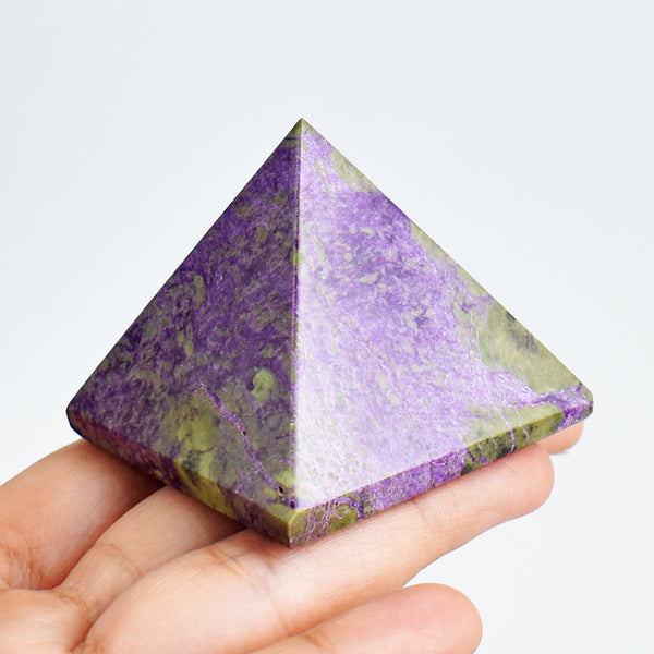 Artisian 478.00 Cts Genuine Stichtite  Hand Carved Healing Crystal  Pyramid Gemstone Carving