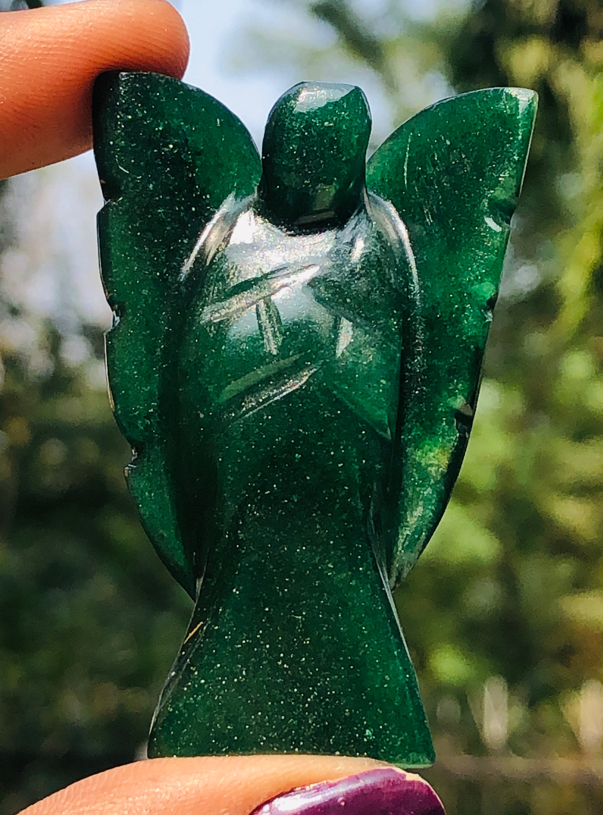 Greatful 141.00 Cts Genuine Green Jade Healing Premium Divine Crystal Angel