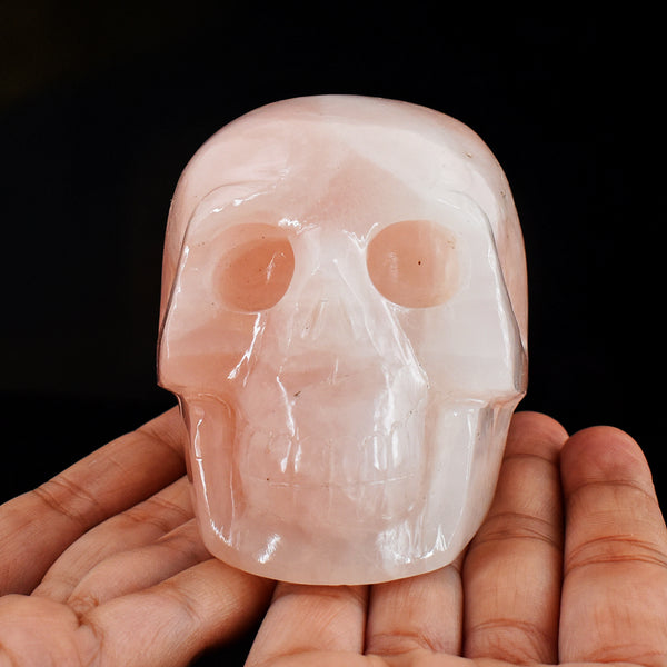 Amazing 2675.00 Cts Genuine  Pink Rose Quartz Hand Carved Crystal Skull Gemstone Carving