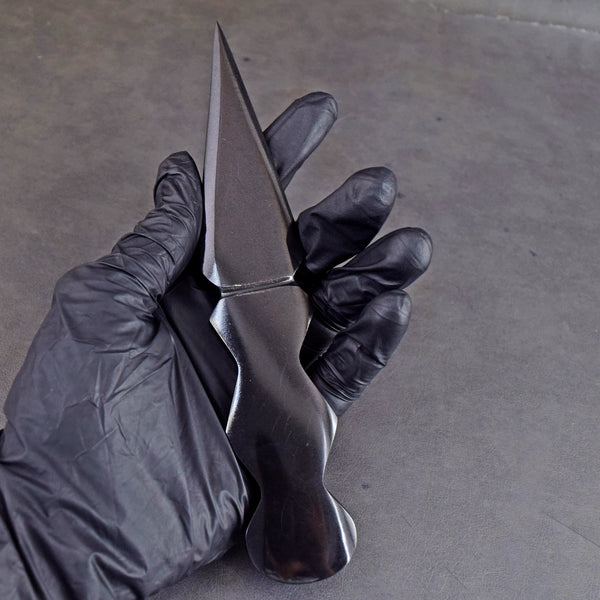 Craftsmen 313.00 Cts Genuine Black Tourmaline Hand Carved Crystal Gemstone Knife