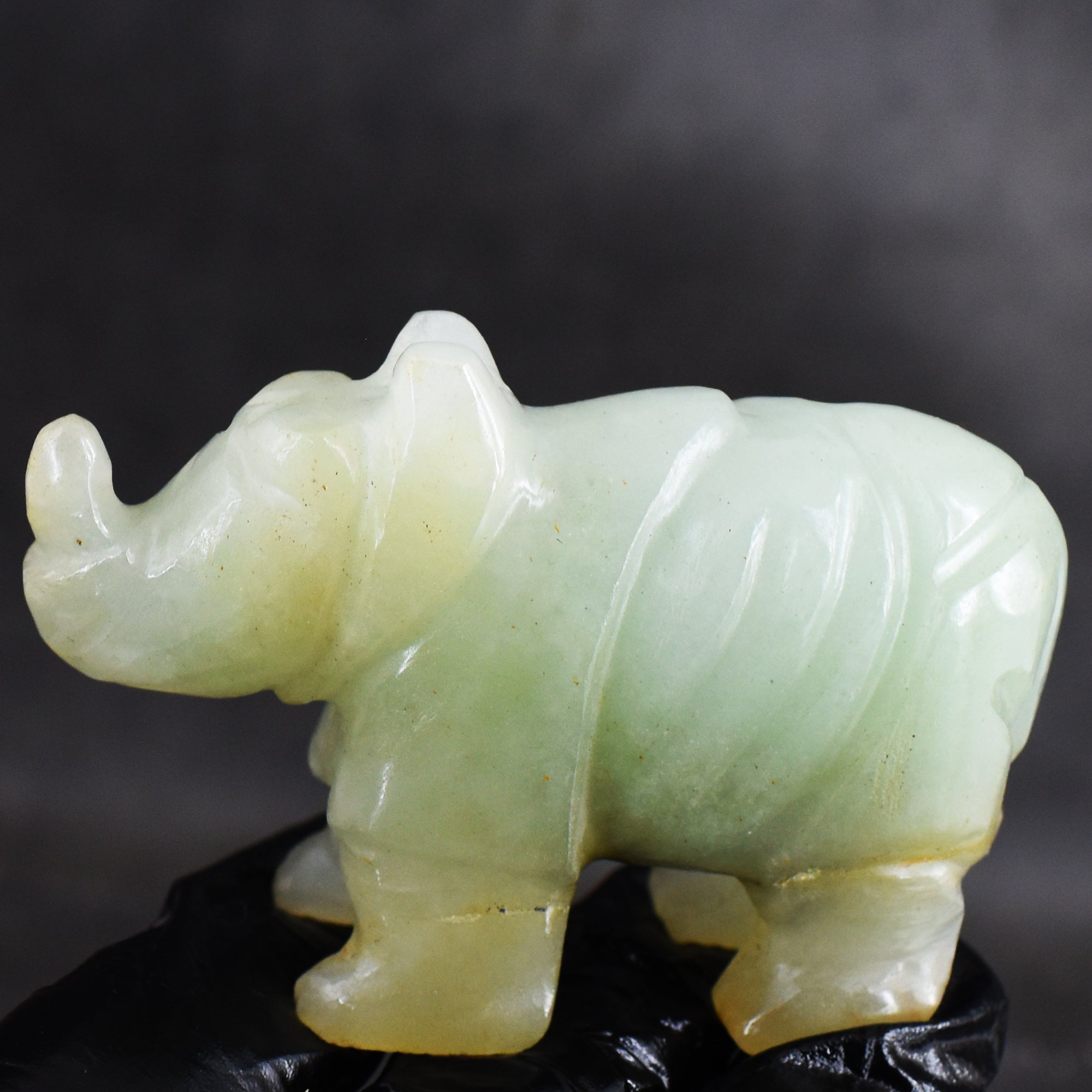 Exclusive 386.00 Cts Green Aventurine Hand Carved Genuine Crystal Gemstone Carving Rhino 2026  Collection